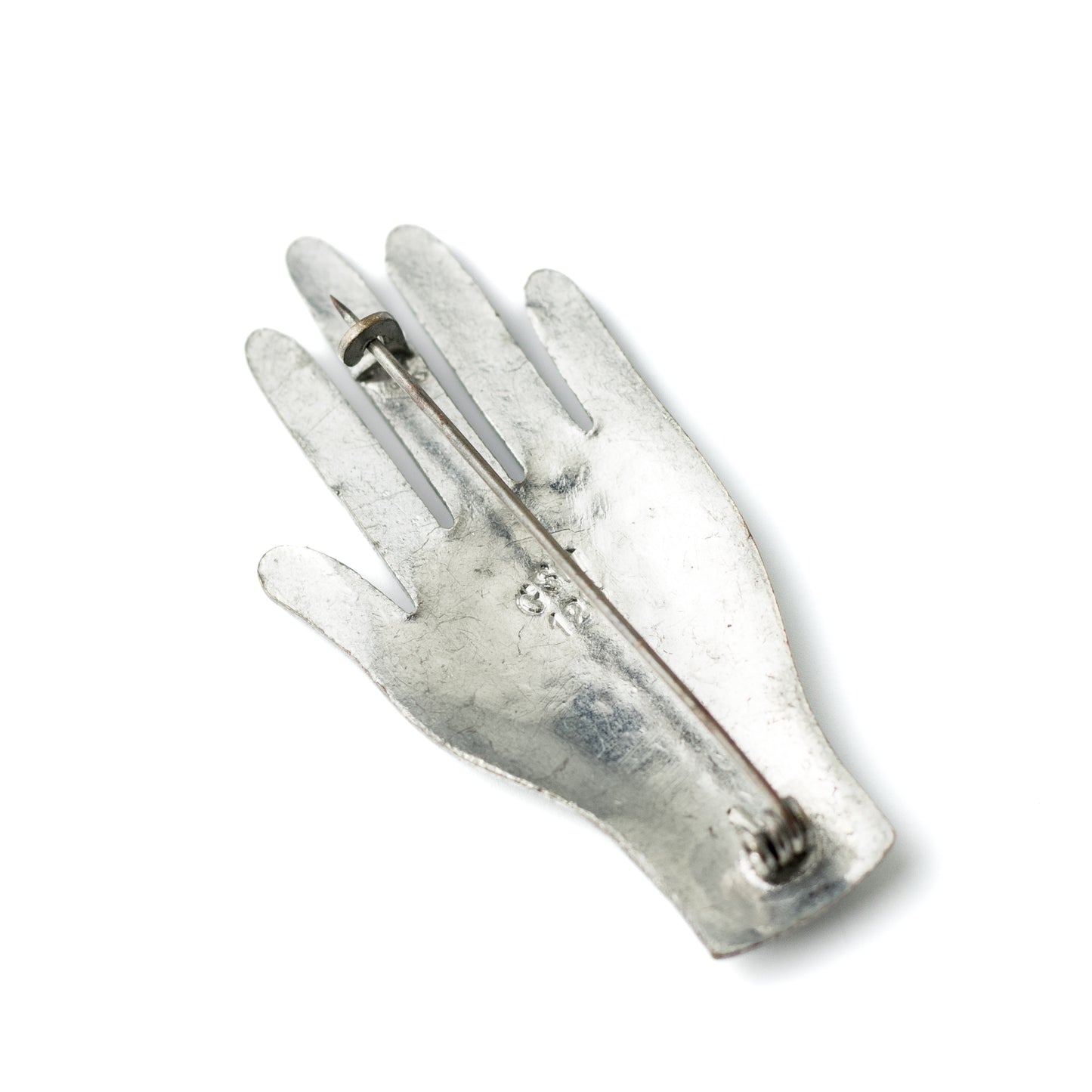 Art Deco Hand Pin with Pavé Rhinestones
