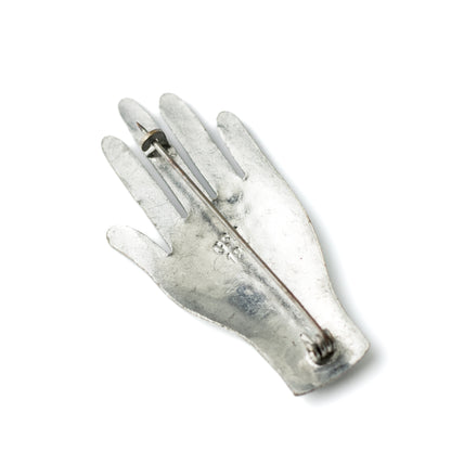 Art Deco Hand Pin with Pavé Rhinestones