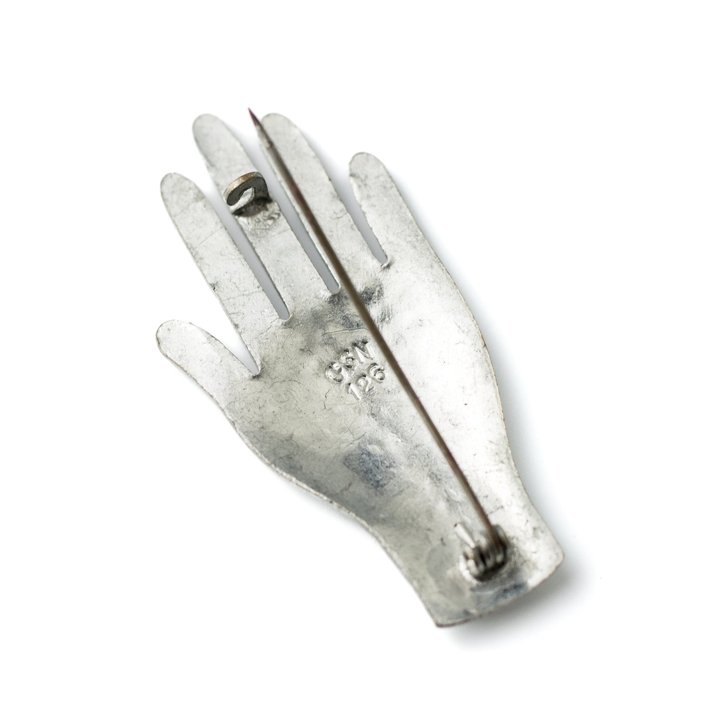 Art Deco Hand Pin with Pavé Rhinestones
