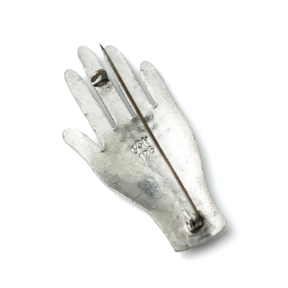Art Deco Hand Pin with Pavé Rhinestones