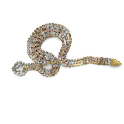 Vintage Large Snake Brooch with Movable Tail in Rhinestones