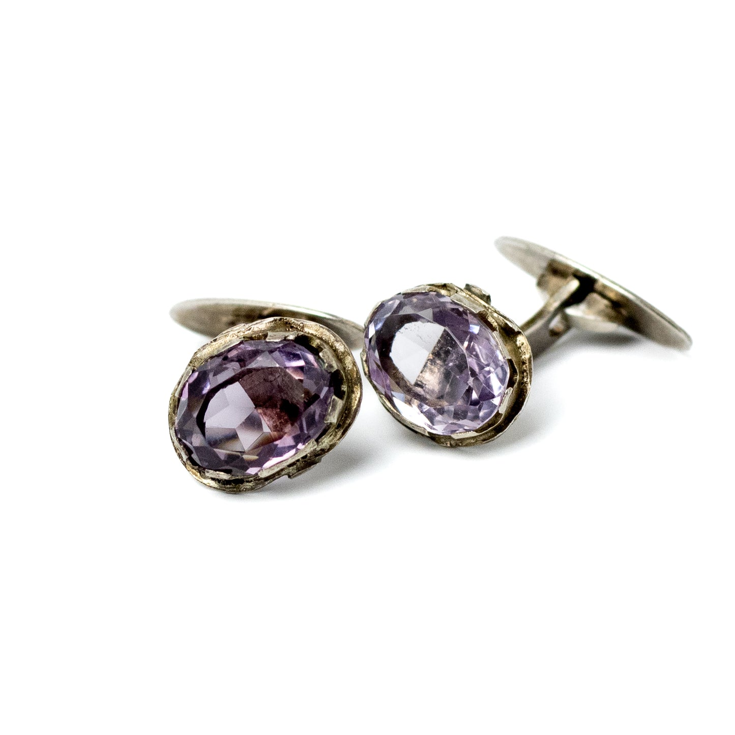 Fühner & Assmus Vintage Silver Cufflinks with Amethysts