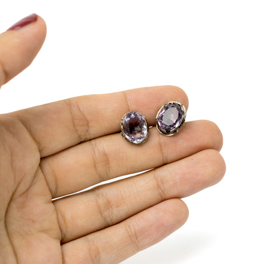Fühner & Assmus Vintage Silver Cufflinks with Amethysts