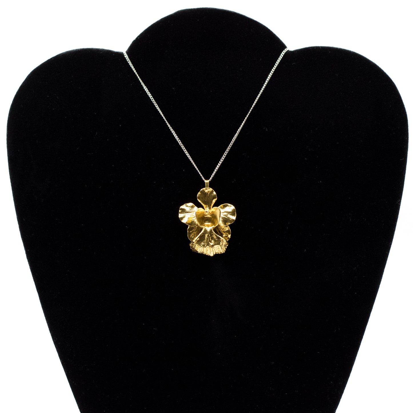 Risis Vintage 24K vergoldete Orchideen-Anhänger-Brosche