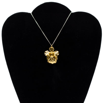 Risis Vintage 24K vergoldete Orchideen-Anhänger-Brosche