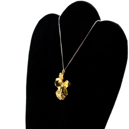 Risis Vintage 24K vergoldete Orchideen-Anhänger-Brosche