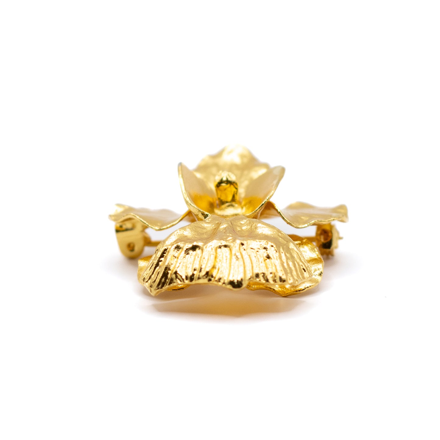 Risis Vintage 24K vergoldete Orchideen-Anhänger-Brosche