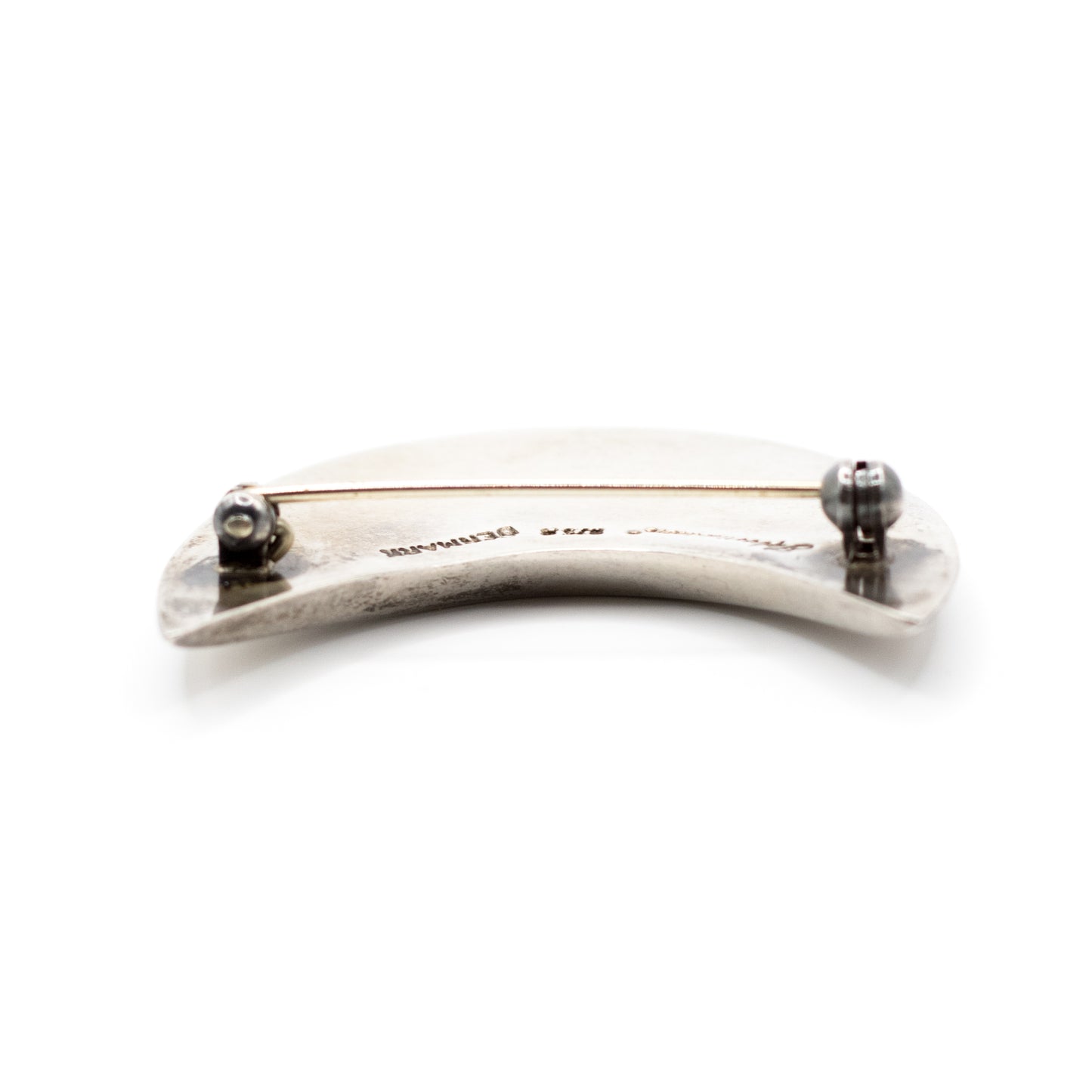 Crescent Moon Vintage Danish Modernist Silver Brooch by Sølvsmeden i Kolding