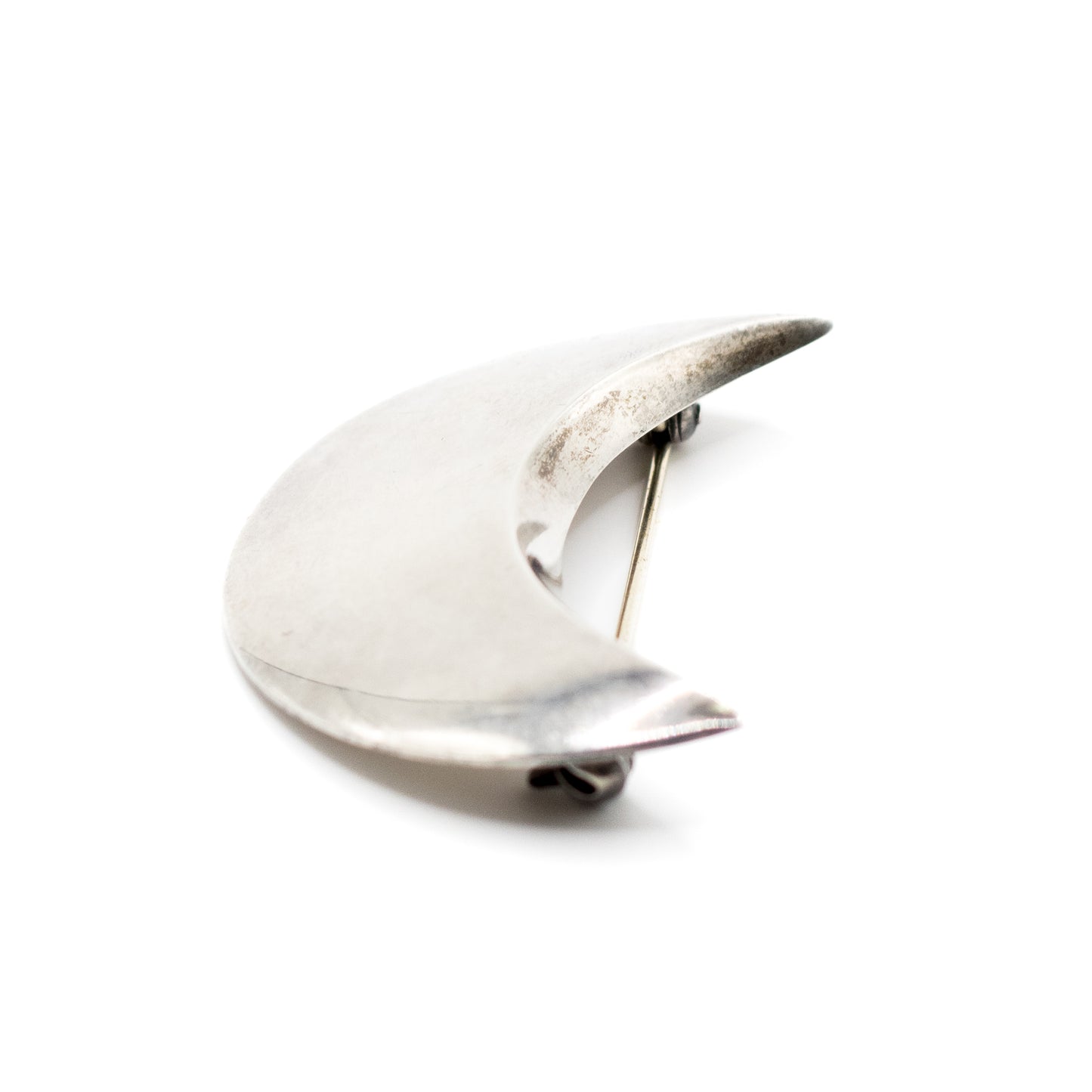 Crescent Moon Vintage Danish Modernist Silver Brooch by Sølvsmeden i Kolding