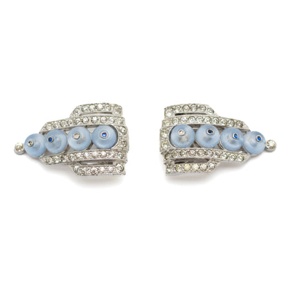 Crown Trifari Art Deco Fur Clips Pair by Alfred Philippe