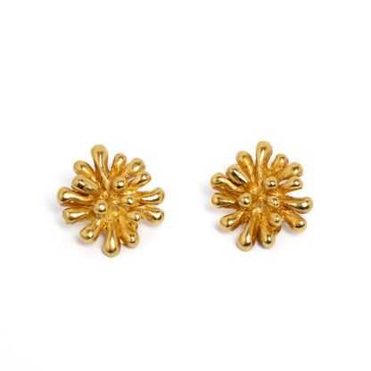 Christian Lacroix Golden Anemone Clip-on Earrings