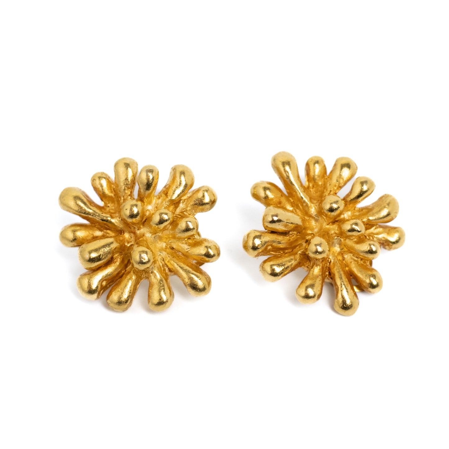 Christian Lacroix Golden Anemone Clip-on Earrings