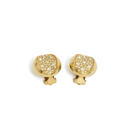 Dior Gold-Tone Clip-on Earrings with Clear Crystals