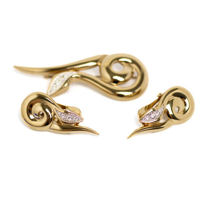 Pierre Lang Golden Snake-Shaped Clip-on Earrings