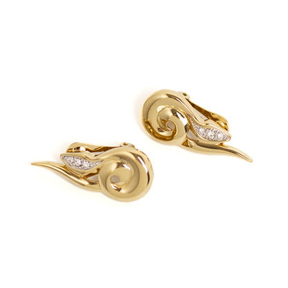 Pierre Lang Golden Snake-Shaped Clip-on Earrings