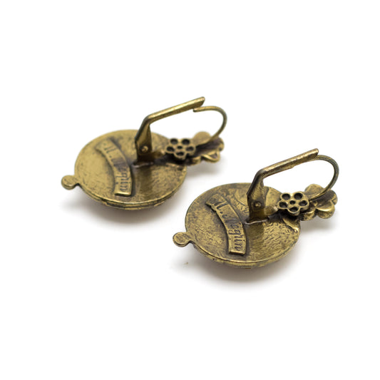 Michal Negrin Victorian Style Portrait Earrings with Crystals