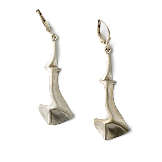Niels Erik From Vintage Sterling Silver Dangle Earrings in Danish Modernist Design