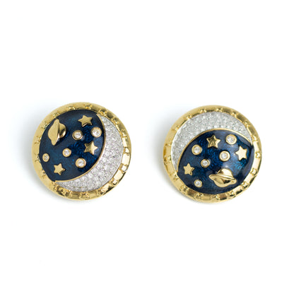Swarovski Vintage Celestial Jewelry Set of Brooch and Earrings