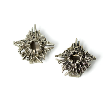 JUHLS Brutalist Sterling Silver Tundra Clip-On Earrings