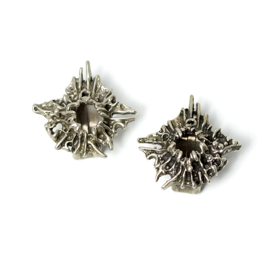 JUHLS Brutalist Sterling Silver Tundra Clip-On Earrings