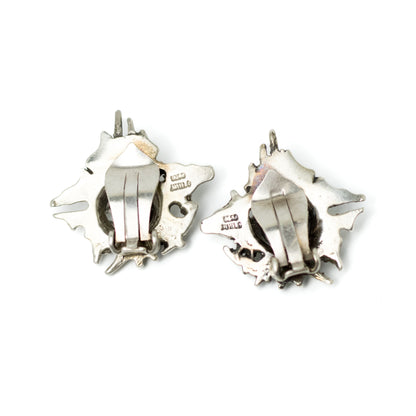 JUHLS Brutalist Sterling Silver Tundra Clip-On Earrings