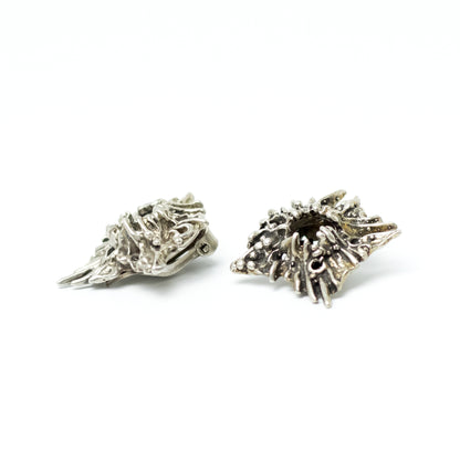 JUHLS Brutalist Sterling Silver Tundra Clip-On Earrings