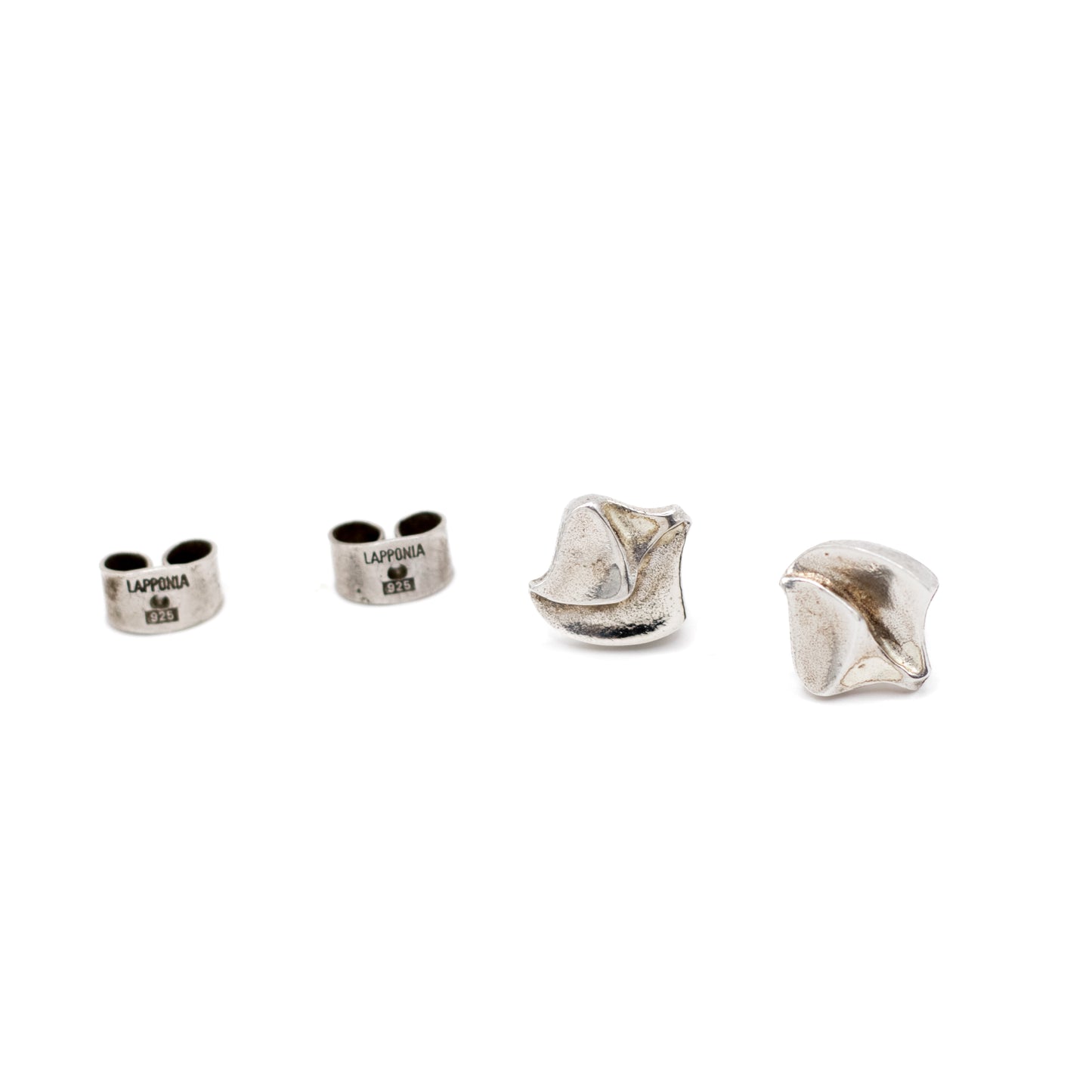 Lapponia Fylgia Vintage Sterling Silver Stud Earrings By Björn Weckström