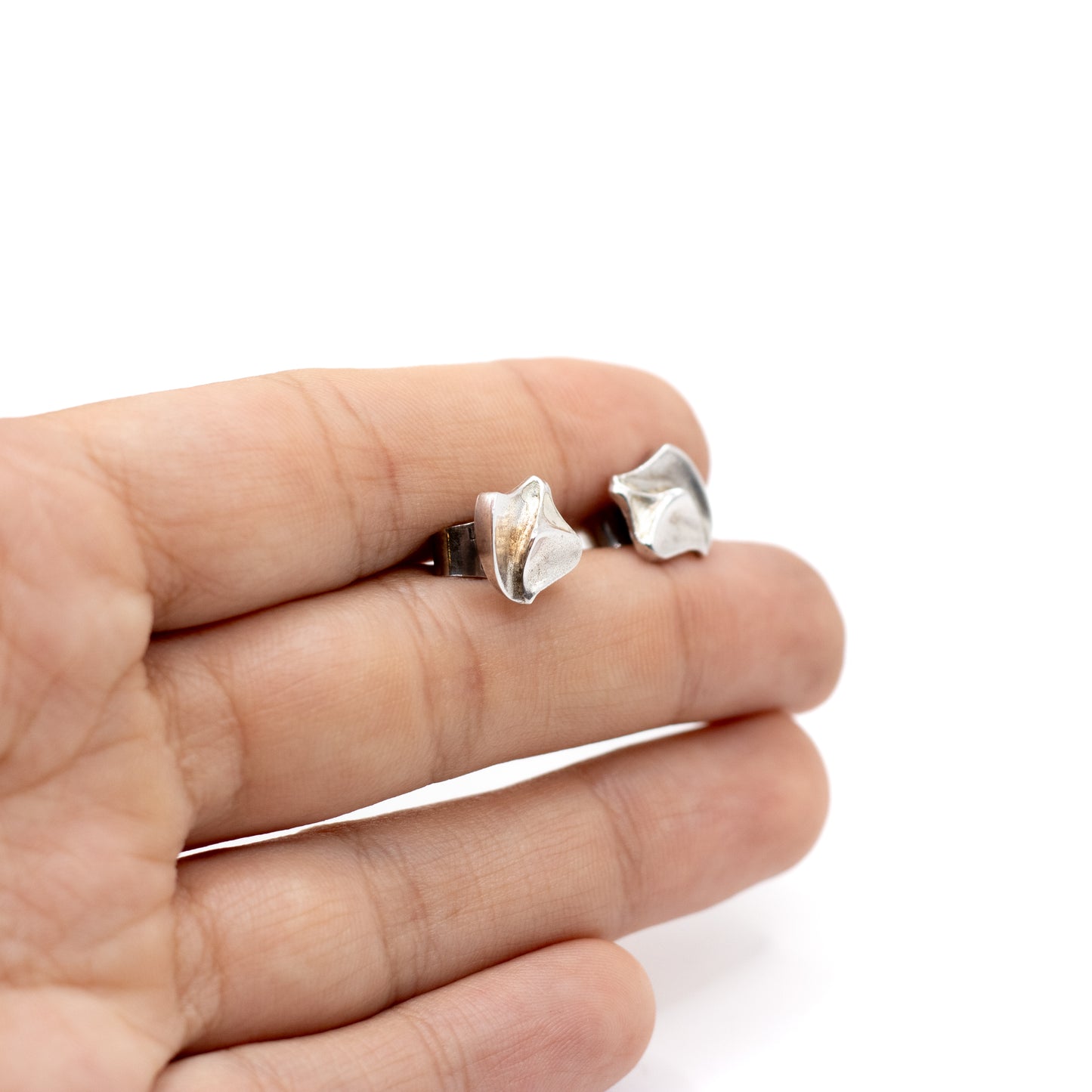 Lapponia Fylgia Vintage Sterling Silver Stud Earrings By Björn Weckström