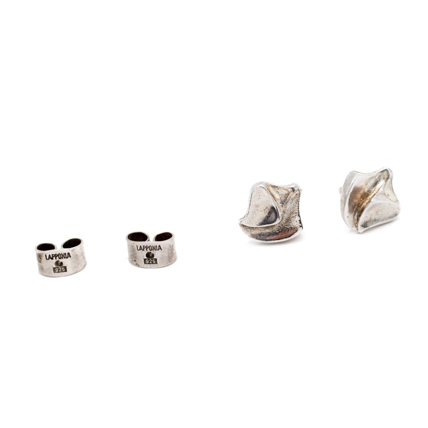 Lapponia Fylgia Vintage Sterling Silver Stud Earrings By Björn Weckström