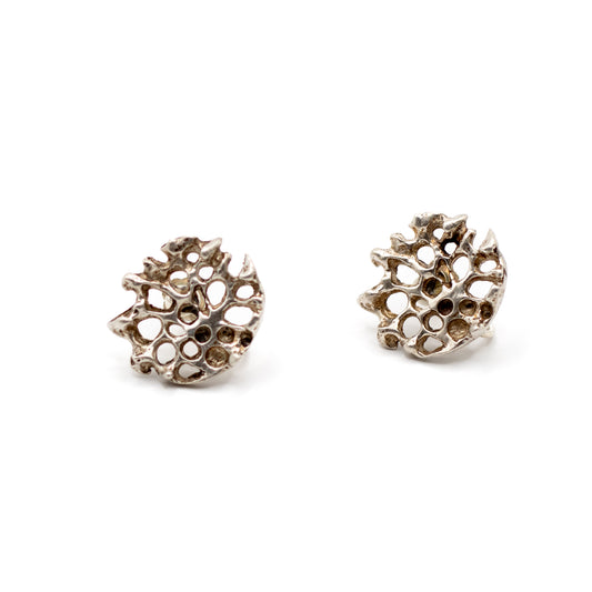 Juhls Tundra Organic Sterling Silver Vintage Clip-On Earrings
