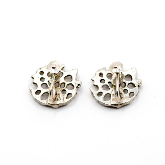 Juhls Tundra Organic Sterling Silver Vintage Clip-On Earrings