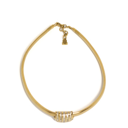 Lanvin Germany Gold-Tone Logo Choker Necklace