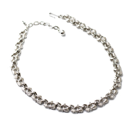 Crown Trifari Silver Leaves Vintage Necklace