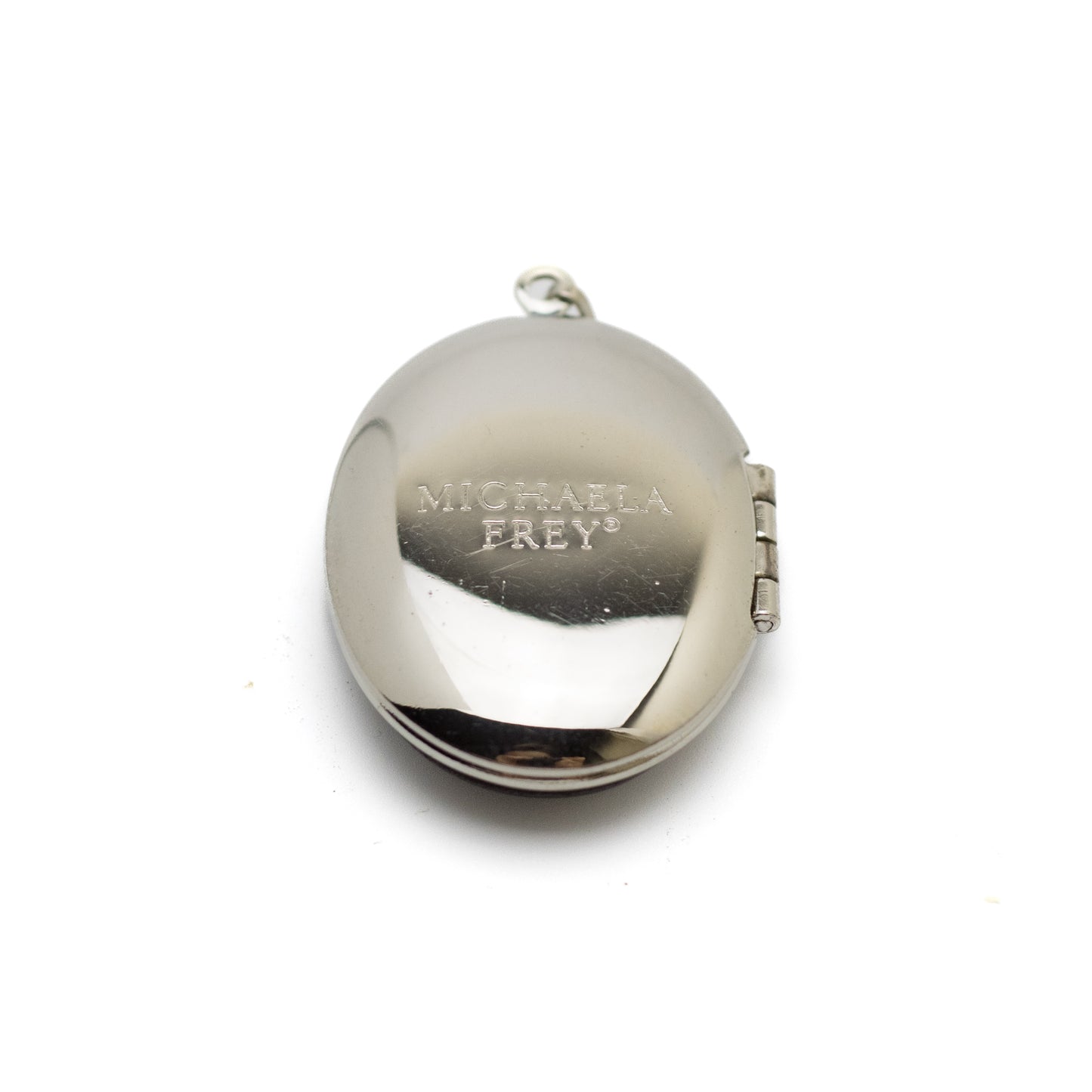 Pendentif médaillon floral en émail noir Michaela Frey, bijoux autrichiens vintage