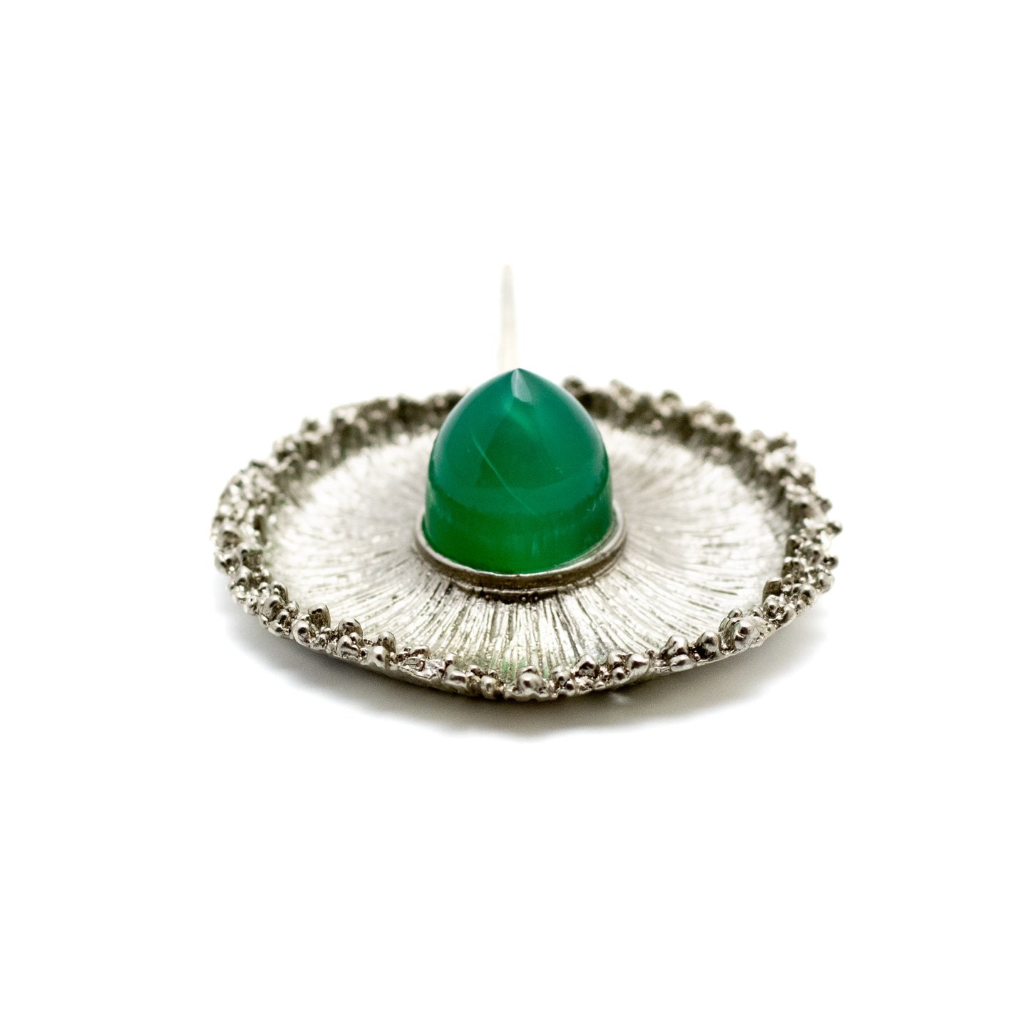 Theodor Fahrner Vintage Brutalist Silver Pendant with Chrysoprase