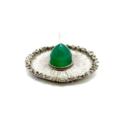 Theodor Fahrner Vintage Brutalist Silver Pendant with Chrysoprase