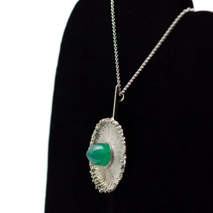 Theodor Fahrner Vintage Brutalist Silver Pendant with Chrysoprase