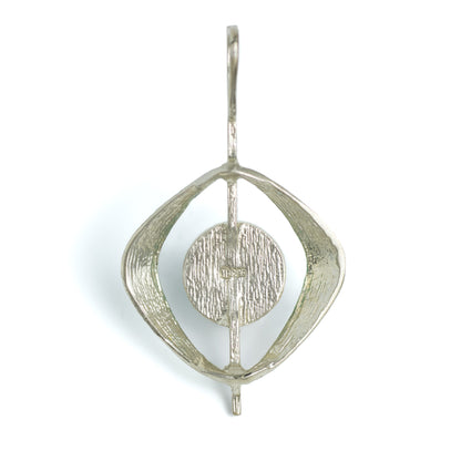Pendentif vintage moderniste en argent avec amazonite de Theodor Fahrner