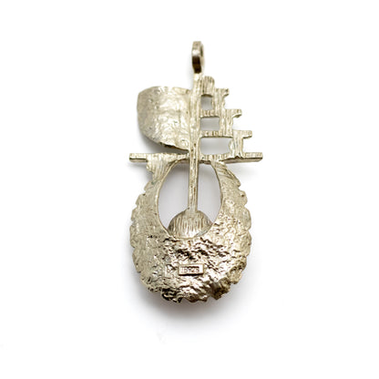 Theodor Fahrner Brutalist Silver Pendant with Rhodochrosite