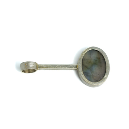Kupittaan Kulta Vintage Finnish Modernist Silver Pendant with Spectrolite