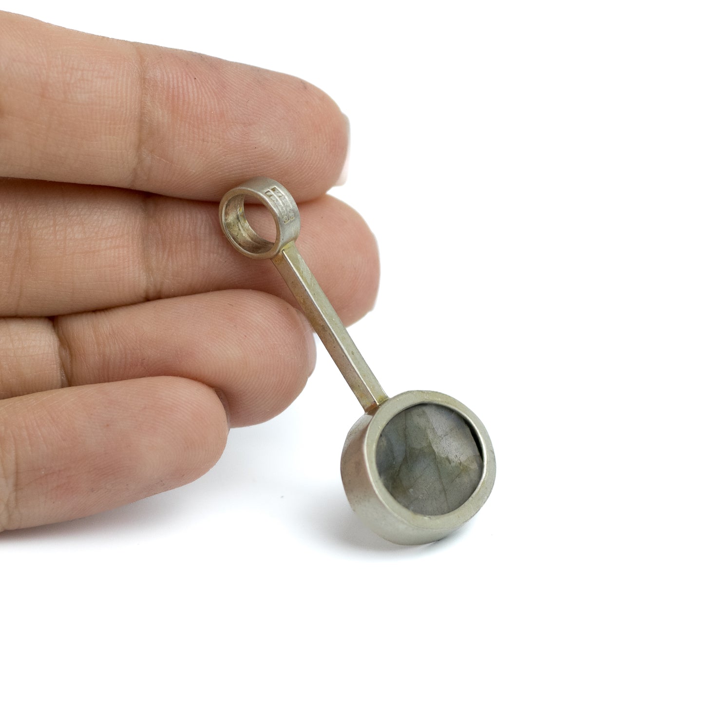 Kupittaan Kulta Vintage Finnish Modernist Silver Pendant with Spectrolite