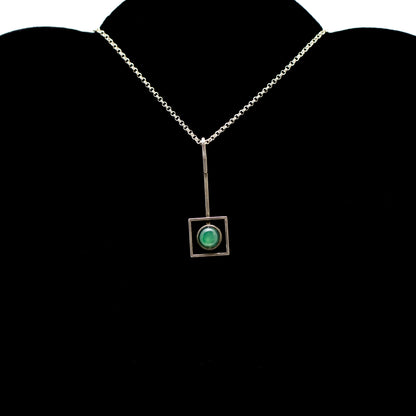 Niels Erik From Modernist Sterling Silver Pendant with Chrysoprase