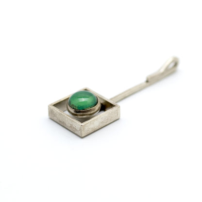 Niels Erik From Modernist Sterling Silver Pendant with Chrysoprase