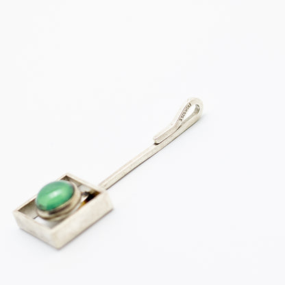 Niels Erik From Modernist Sterling Silver Pendant with Chrysoprase