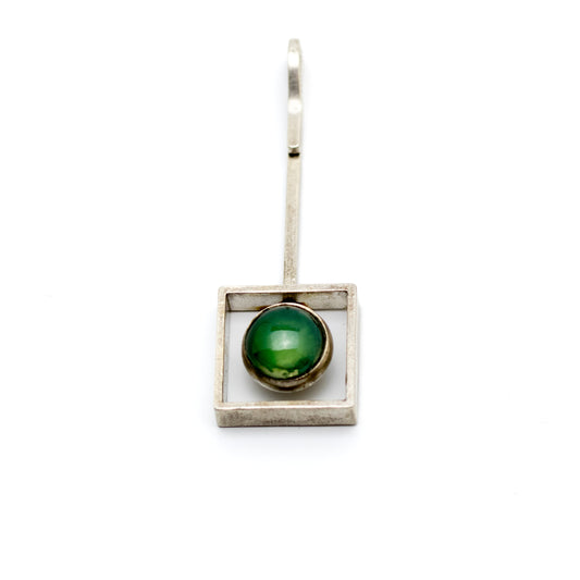 Niels Erik From Modernist Sterling Silver Pendant with Chrysoprase