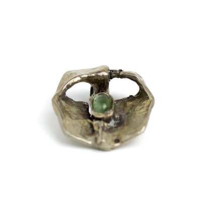 Monika & Burkhard OLY Vintage Brutalist Silver Pendant with Green Tourmaline