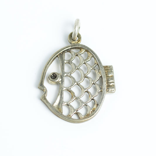 Suomen Kultaseppä Oy Vintage Finnish Modernist Silver Fish Pendant