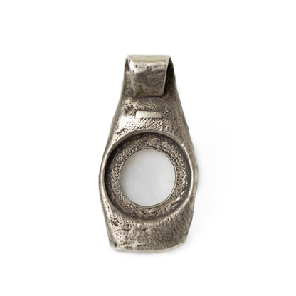 Brutalist Silver Pendant with Prosthetic Eye