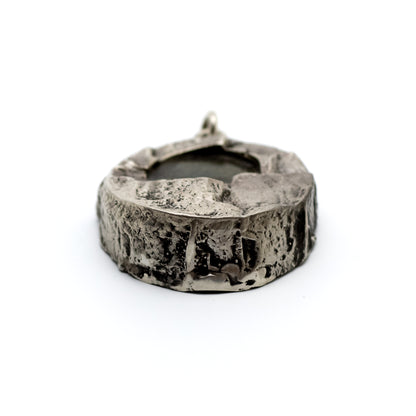Finnish Brutalist Silver Pendant with Spectrolite