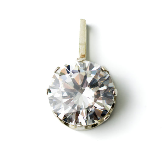 Vintage Finnish Silver Pendant with Cubic Zirconia Attributed to Elis Kauppi